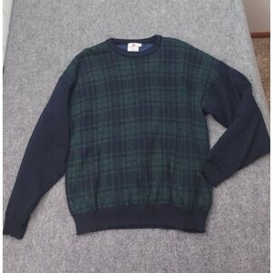 Vtg Proquip Sweater Men XL Blue Green Plaid Windbreaker Lined Made UK Wool Golf